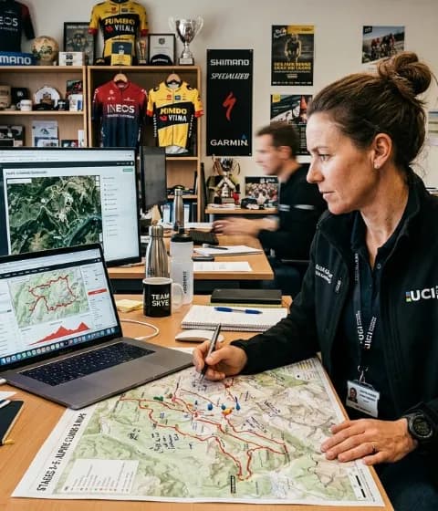 Race organiser coordinating event safety